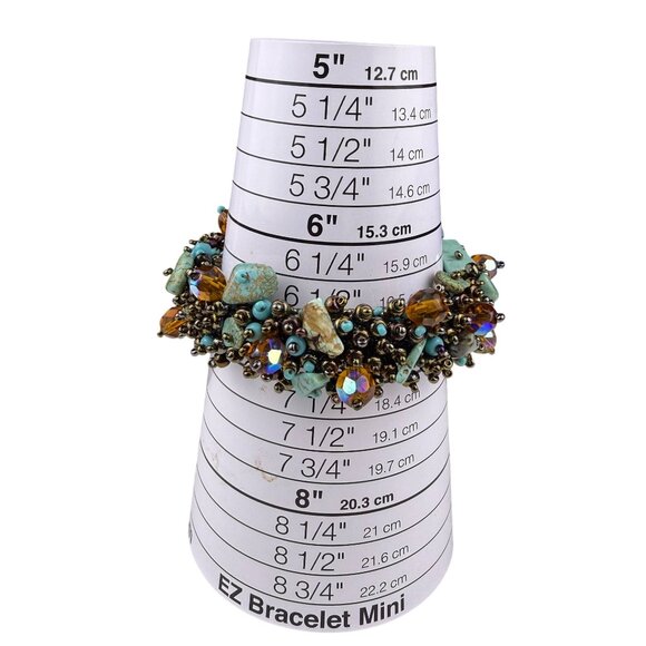 Vintage Capullo Magnetic Handwoven Seed Turquoise Beaded Bracelet - Picture 5 of 5